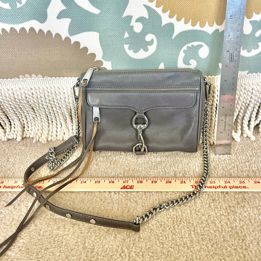 🩶 Rebecca Minkoff Deep Gray Leather Crossbody Bag